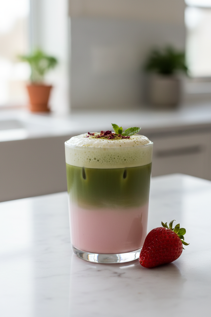 STRAWBERRY MATCHA LATTE